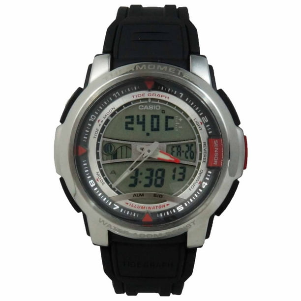 Casio - AQF-100WD-7B Men's Forester Analog/Digital Thermometer & Tide ...