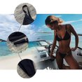 thumbnail image 3 of Traje de baño negro S Sexy Push Up Acolchado Vendaje Bikini Brasileño Triángulo Halter Cintura Baja Tanga Bikini Parte Inferior Playa, 3 of 5