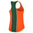 thumbnail image 3 of Women's Colosseum Orange Miami Hurricanes 10 Days Racerback Scoop Neck Tank Top, 3 of 3