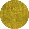 thumbnail image 1 of Ahgly Company Indoor Round Abstract Yellow Contemporary Area Rugs, 3' Round, 1 of 4