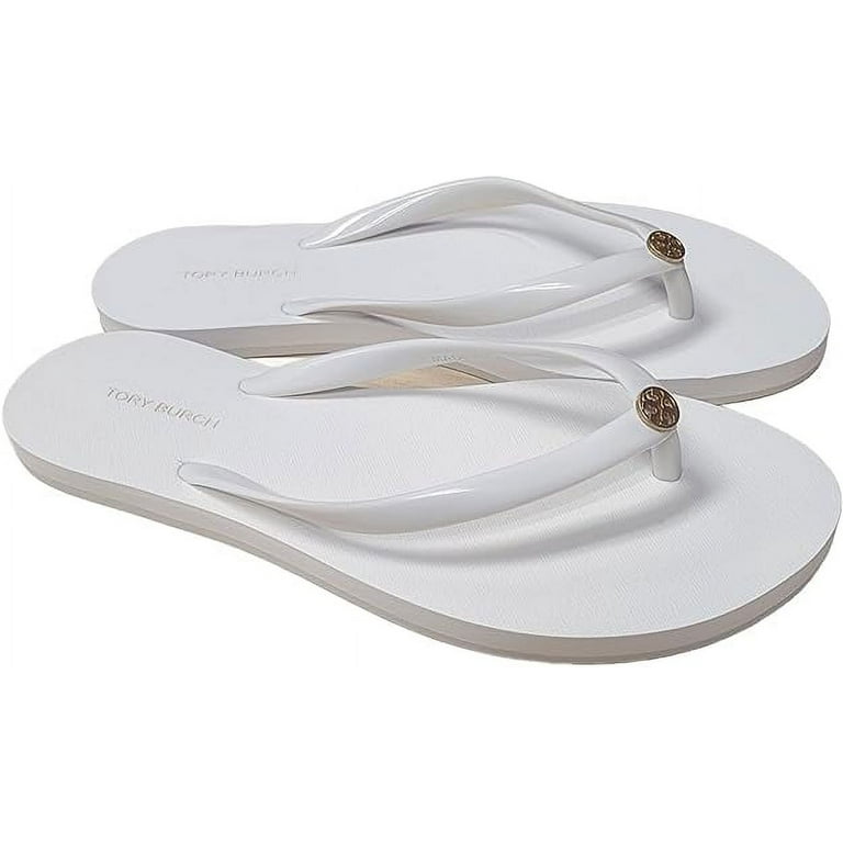 Tory Burch 144628 Chelsea White With Gold Hardware Women s Flip Flop Sandals Size 8