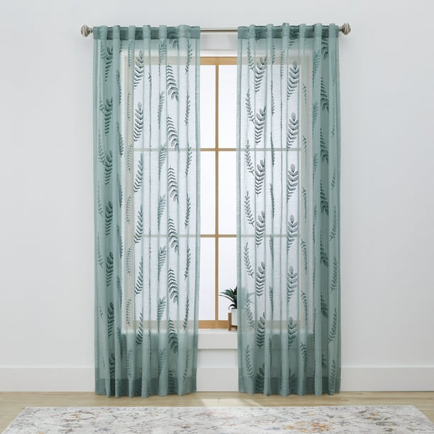 Better Homes & Gardens Embroidered Botanical Sheer 84"Single Curtain
