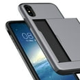 thumbnail image 3 of Allytech Case for iPhone XS Case Hybrid iPhone X Wallet Case Dual Layer Protective Shell Hard PC Soft TPU Bumper Credit Cards Slot Cover for 2018 Apple iPhone X/ XS 5.8"- Gray, 3 of 5