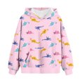 thumbnail image 2 of piuwrlz Long Sleeve Sweaters for Girls Boys Printed Sweatshirt Pocket Round Neck Without a Hat Hoodie Pink Size 5 Years, 2 of 4