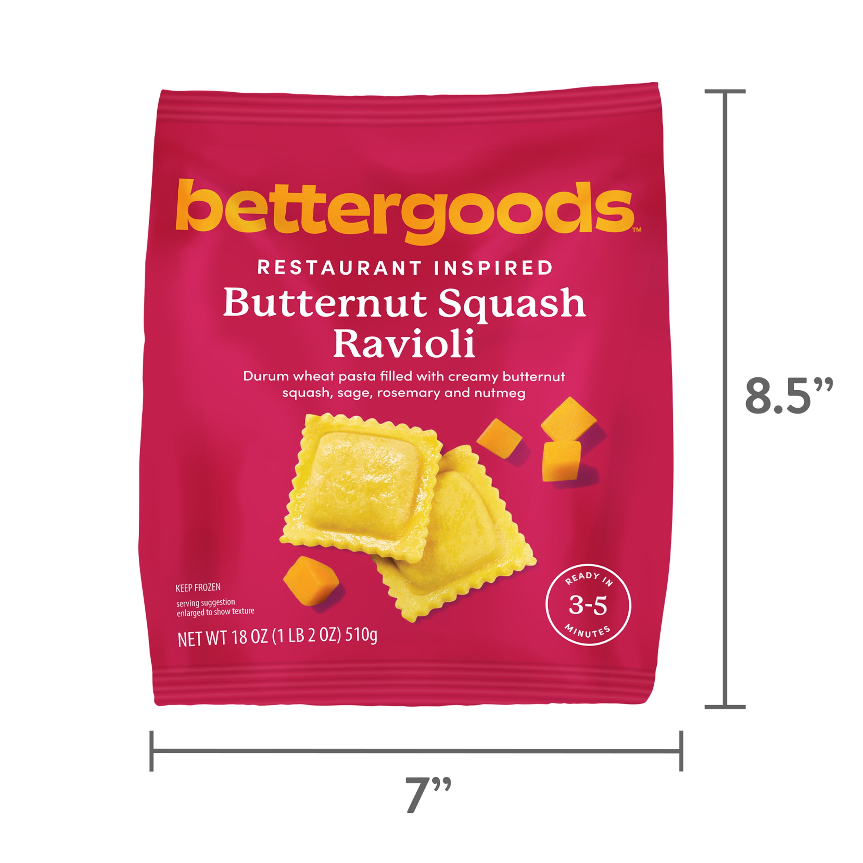 bettergoods Butternut Squash Ravioli, 18 oz (Frozen)