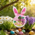 thumbnail image 6 of HuiXinOu Wooden Bunny Hanging Ornament Easter Party Home Decor Wall Shelf Decoration Spring Festival Gift for Kids Room Living Area, Pink, 6 of 6