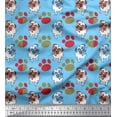 thumbnail image 1 of Soimoi Cotton Duck Fabric Paw & Pug Dog Print Fabric by The Yard 56 Inch Wide, 1 of 1