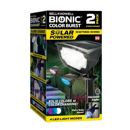 

Bell+Howell Bionic Color Burst Outdoor Light Solar Powered Color Changing 4 Light Modes