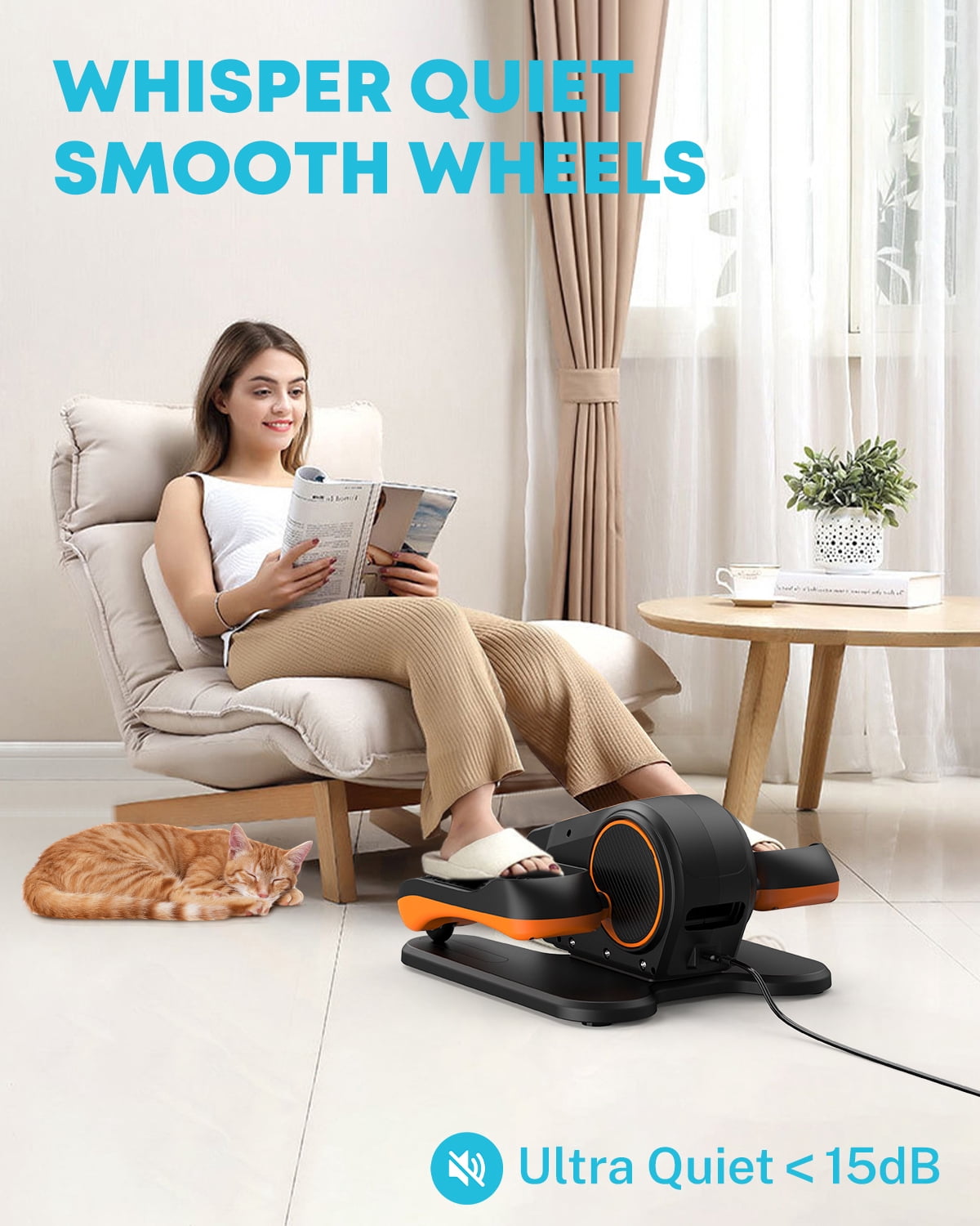 Gonex Under Desk Ellipticals Machine Electric for Seniors, Seated Pedal Exerciser with Remote Control & 16 Level Speeds