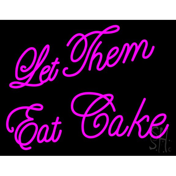 Get Them Eat Cake LED Neon Sign 24 x 31 - inches, Black Square Cut Acrylic Backing, with Dimmer - Bright and Premium built indoor LED Neon Sign for restaurant window and interior decor.
