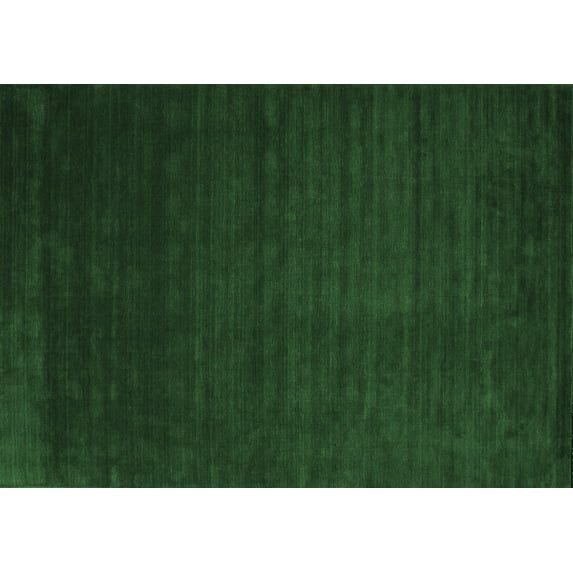 Ahgly Company Indoor Rectangle Abstract Emerald Green Contemporary Area Rugs, 2' x 4'