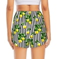 thumbnail image 4 of Goofa Lemons on Striped Printed Women 2 in 1 Running Shorts,Quick Dry Athletic Workout Shorts,High Waisted Athletic Shorts with Liner Pockets-Medium, 4 of 9