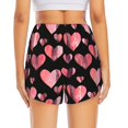 thumbnail image 4 of Uemuo Hearts Pattern Women's Athletic Shorts High Waisted Running Shorts with Liner Pockets Gym Elastic Workout Shorts-Medium, 4 of 9