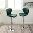thumbnail image 2 of Green Polyester Barstools with Swivel and Adjustment / Ideal for Outdoor Patios, 2 of 7