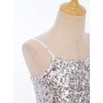 thumbnail image 6 of Doomiva Kids Girls Sequins Spaghetti Straps Crop Tank Top Sleeveless Camisole Modern Jazz Hip Hop Performance Vest Shirt A Silver 170, 6 of 7