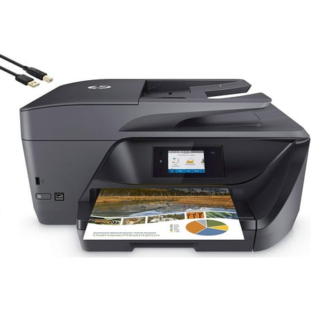 HP OfficeJet Pro 6978 All-in-One Inkjet Color Wireless Printer with Mobile, Two-Sided Printing and Scan, Instant Ink Ready (T0F29A) With DE USB Cable