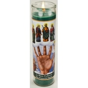(4 pack) Prayer Candle Helping Hand Green Wax, 8 Inch