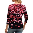 thumbnail image 6 of Tunic Blouse for Women V Neck 3/4 Sleeve Casual Relaxed Fit Artistic Flower Print Lightweight Smooth Fabric Daily Fashion Tops, 6 of 6