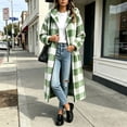 thumbnail image 5 of Plaid Coats for Women Casual Hooded Long Oversized Loose Fit Fuzzy Warm Outerwear, 5 of 8