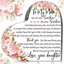 Mothers Day Gifts for Mom Acrylic Mom Gift Birthday Gift Sign Plaque Presents from Daughter Son Grateful Christmas Valentines Birthday Gifts(Watercolor Flowers)