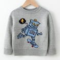 thumbnail image 2 of CYRBOKO Knit Sweaters for Boys, Crew Neck Long Sleeve Stretch Casual Kint Kids Gray Size 6-7 T, 2 of 9