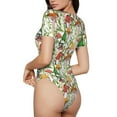 thumbnail image 3 of Easygdp Mushrooms Gnomes Women's One-Piece Swimsuit Slim Fit Crew Neck Bodysuit Athletic Swimwear with Concealed Buckle - Large, 3 of 9