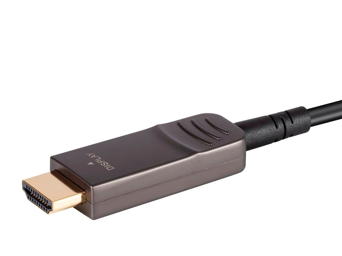 Monoprice DisplayPort to HDTV Cable - 100 Feet, 4K@60Hz, AOC, Transmits Up To 100 Feet, Ultra Slim Design, Dynamic HDR - SlimRun AV Series