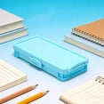 thumbnail image 5 of Qocolcyl Plastic Pencil Box Large Capacity Pencil Case Crayon Box with Snap Tight Lid,Watercolor Pen Storage Brush Stackable Organizer Drawing Tools Container for Home Ofice Supply (Blue), 5 of 10
