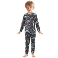 thumbnail image 3 of Dailycode Cotton Pajama Set Snug Fit Long Sleeve Top and Pants for 18M-8Y Ufo Spaceships Star, 3 of 7