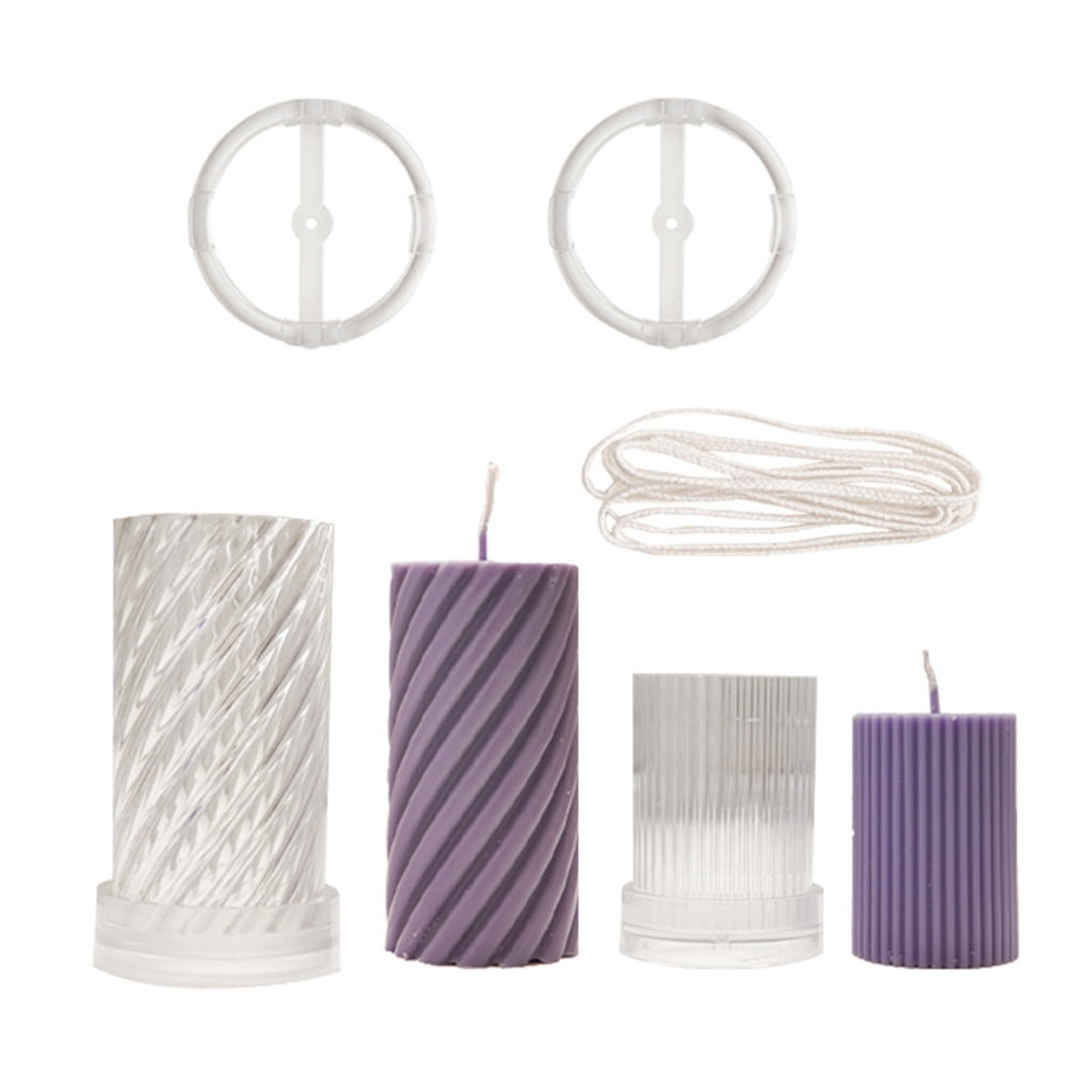 DIY Round Fine Tooth Cylindrical Candle Plastic Mold Striped Candle Acrylic Mold Candle Making Set Mold