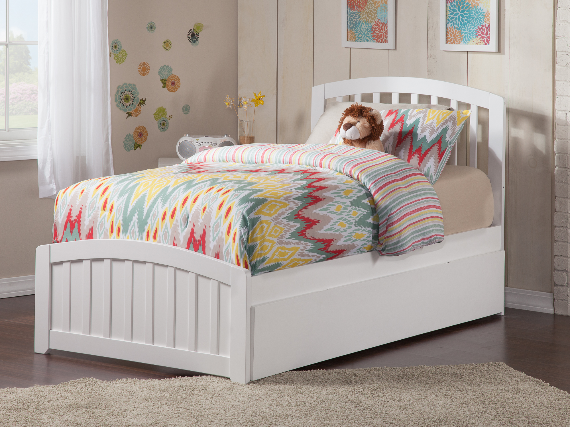 Richmond Twin Extra Long Bed with Matching Footboard and Twin Extra Long Trundle in White - image 2 of 6