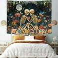 thumbnail image 7 of Floral Skeleton Lovers Tapestry Plant Flower Aesthetic Skull Gothic Tapestry for Bedroom Lovers Tapestry Wall Hanging for Dorm Living Room, 7 of 7