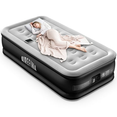 Airefina Twin Air Mattress with Built-in Electric Pump, Self-Inflation/Deflation in 2 Mins