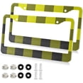 thumbnail image 2 of Coolnut Buffalo Plaid License Plate Frames 2pcs, Aluminum Universal Car License Plate Holder with Elliptical Hole for US Vehicles, 12"x 6", 2 of 7