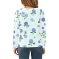 thumbnail image 4 of Abcomgle Girls Long Sleeve T Shirts Size 7-8 Casual Blueberry Graphic Crewneck Shirts for Kids Girls Winter Basic Top for Girls Trendy Girls Tunic Tops 7-8 Years,Light Blue, 4 of 6
