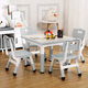 thumbnail image 2 of CazToi Set de Mesa y Sillas para Niños de 5 Piezas, Mesa de Actividades Cuadrada de 60x60cm con 4 Taburetes, 2 of 9