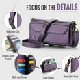 thumbnail image 6 of Crossbody for Samsung Galaxy A16 Case Wallet【RFID Blocking】with 10-Card Holder Zipper Bills Slot, Soft PU Leather Magnetic Shoulder Wrist Strap for Samsung Galaxy A16 Wallet Case Women, 6 of 14