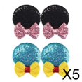 thumbnail image 1 of 5x2 Pares De Pinzas Para El Pelo Con Orejas De Ratón, Bonitas Para Decoración, Halloween, Princesa, Cosplay, Negro Y Azul, 1 of 8