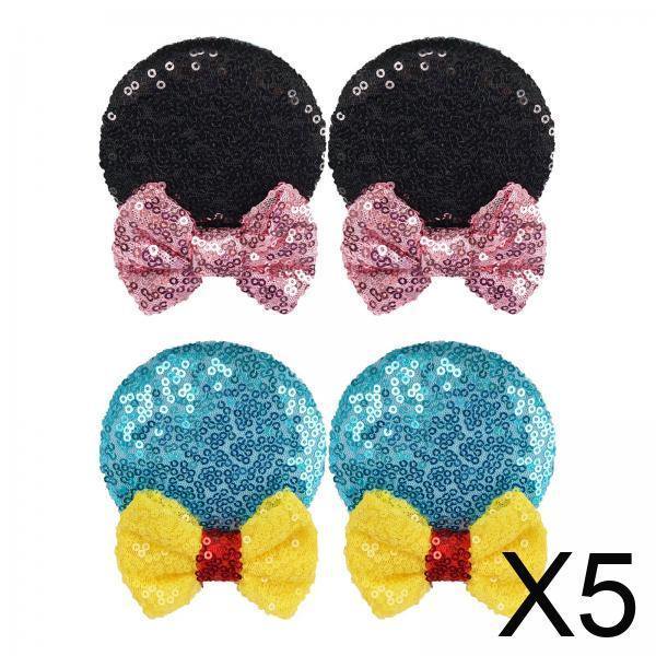 5x2 Pares De Pinzas Para El Pelo Con Orejas De Ratón, Bonitas Para Decoración, Halloween, Princesa, Cosplay, Negro Y Azul