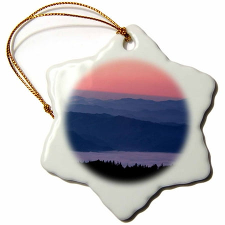 Clingmans Dome - 3dRose Sunrise at Clingmans Dome, Great Smoky Mountain National Park - Snowflake Ornament, 3-inch
