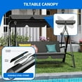 thumbnail image 4 of Dextrus Alloy Steel Chair Porch Swings with with Adjustable Canopy and Removable Cushion, Gray, 4 of 8