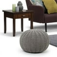 thumbnail image 2 of Natural Greige Round Pouf in Dove Gray, 2 of 6
