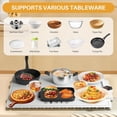 thumbnail image 6 of TOPCHANCES Food Warming Mat, Foldable Roll Up Silicone Electric Warming Tray with 5 Level Temperature, 9mm Anti-Scald Upgrade, 24H Heating by Appointment (White), 6 of 8