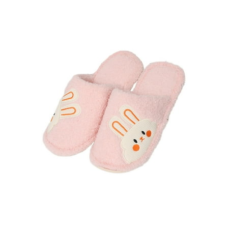 

Difumos Unisex Lightweight Closed Toe Plush Slipper Comfort Slip On Home Shoe Bedroom Cute Pink Style A 5.5-6