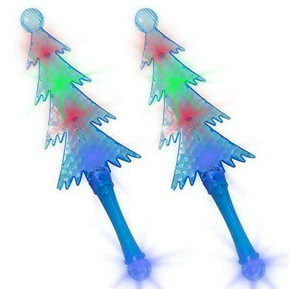 Glowing Magic Tree Wands - 2 Pack of Flashing LED Light Sticks for Kids - Exciting Light Display - Battery Operated Toy Set - Perfect Gift for Boys and Girls - Stocking Filler