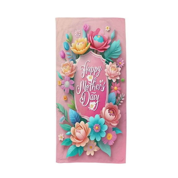 Summer Savings Clearance! Boovnll Mother's Day Printing Beach Towel, 35x70" Absorbent Quick Dry Sand Free Microfiber Beach Towels Oversized for Beach, Yoga, Gym, Pool, Beach Towels, Mother's Day Gifts