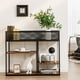 thumbnail image 3 of GETHFSA 4-Tier Console Table with Wire Basket, 39.5" Narrow Sofa Table Industrial Bookcase, Rustic Brown & Black Entryway Shelf w/Anti-Tipping Device for Living Room, Hallway, 3 of 10