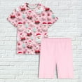 thumbnail image 5 of VBTAPA Womens Christmas Shorts Set Short Sleeve Sleepwear 2 Piece Loungewear Sets Funny Cute Xmas Printed Tops and Shorts Matching Lounge Pj Set Limited Time Deals of Today D-Multicolor#3 XXL, 5 of 8