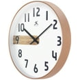 thumbnail image 5 of Infinity Instruments Stripe Plastic 12" Indoor Wall Clock with Woodgrain Stripe on Clock Face, Silent Movement, Woodgrain, 5 of 7