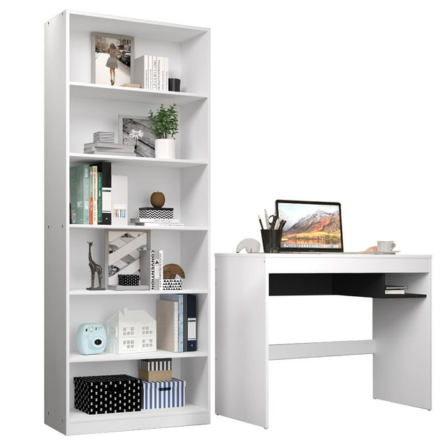 Escritorio Madesa Rubi y Librero Organizador 6908 Blanco